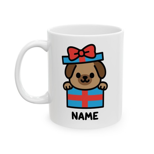 Birthday Present Puppy - Custom Coffee Mug